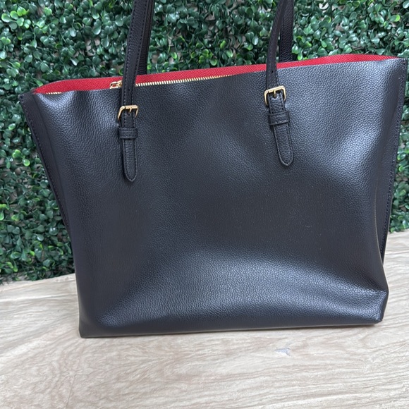 COACH MOLLIE TOTE BAG 25 BLACK/RED - Picture 2 of 9